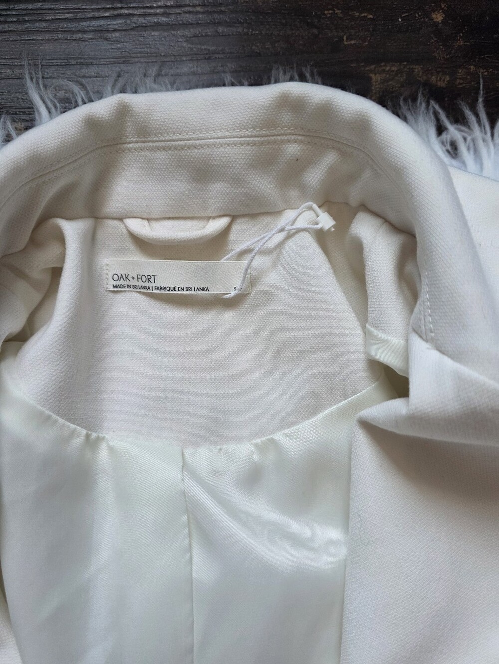 OAK + FORT Cropped Cream Blazer Jacket - Picture 5 of 7